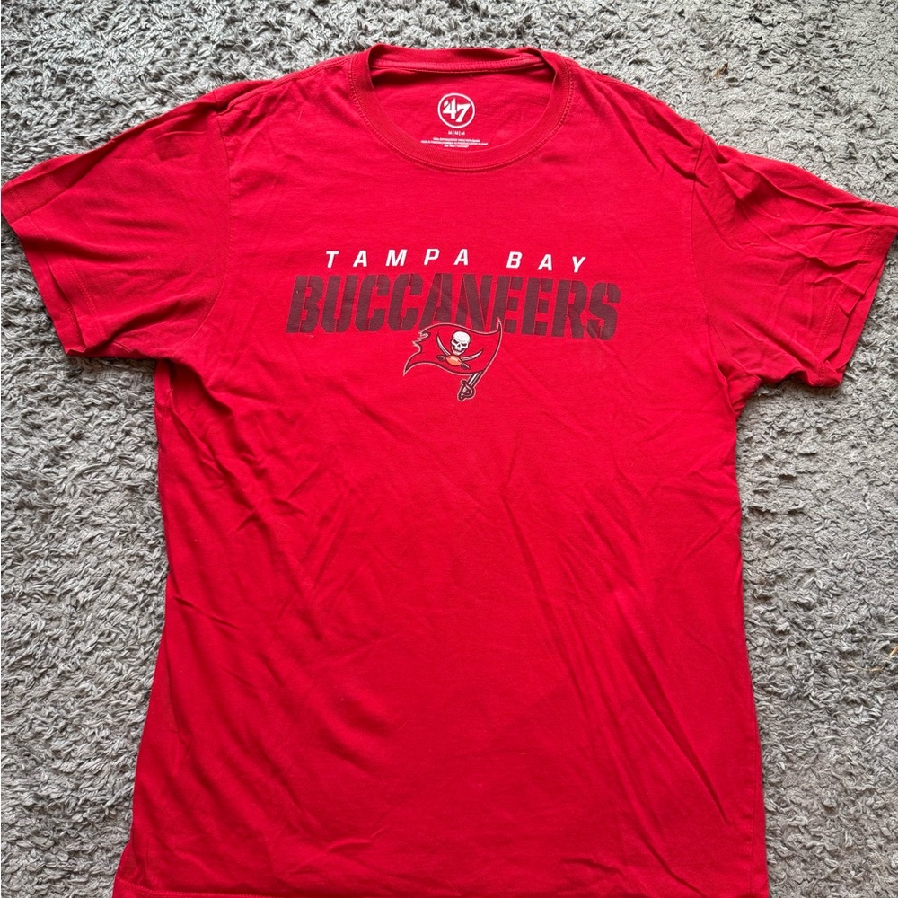 47 Brand Red Buccaneers Short Sleeve Tee